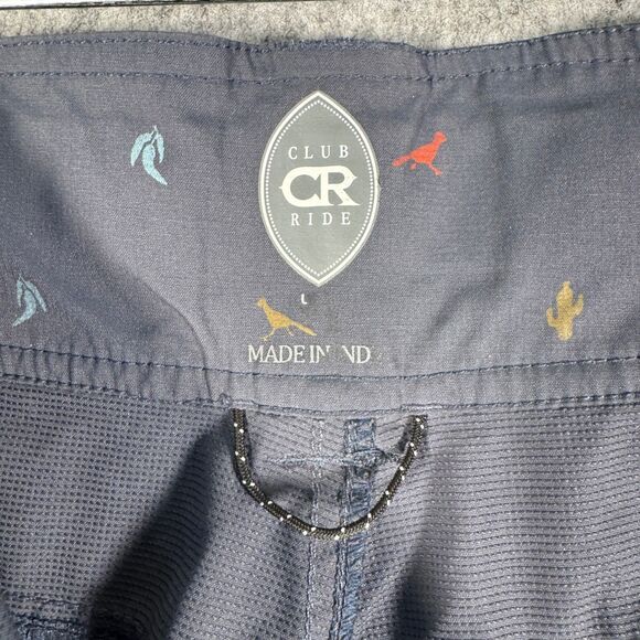 Club Ride Shorts Mens Size 34x11 Blue Cargo Cactus Bird Adjustable Waist - Picture 9 of 13